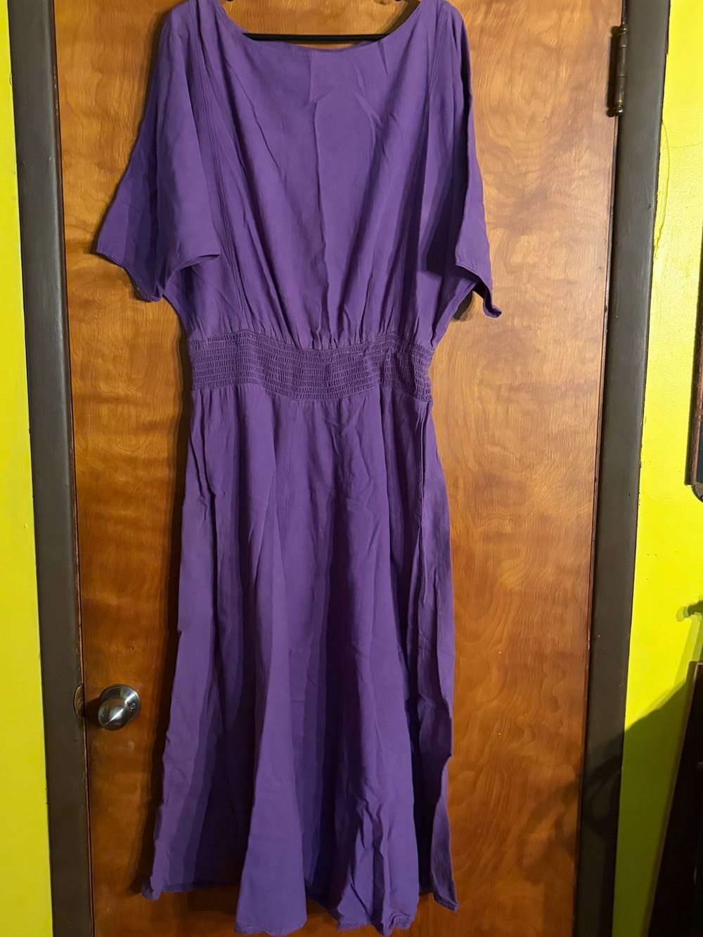 Color Me Cotton VINTAGE Purple  100% USA Cotton Dress Sz L